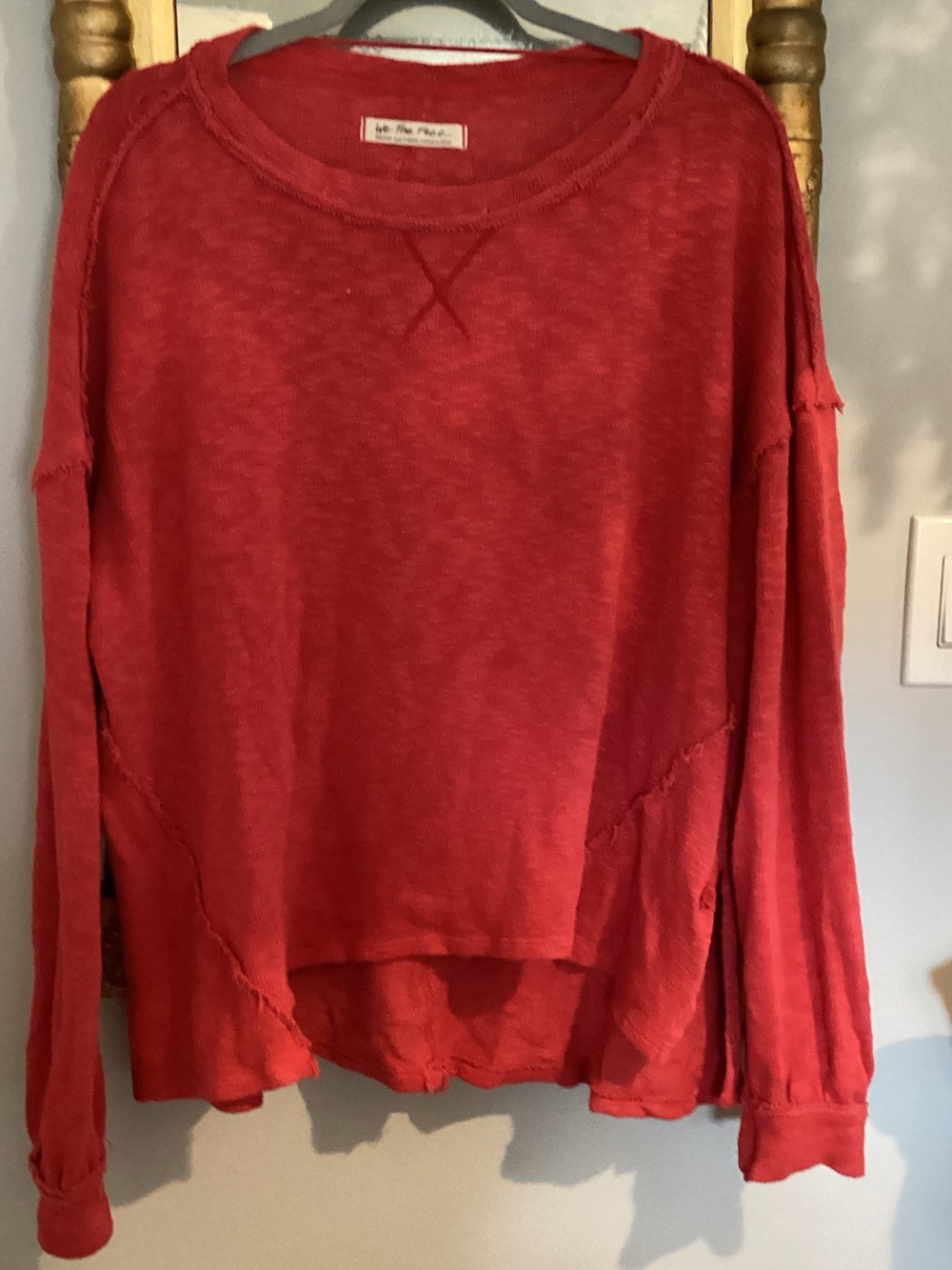 We The Free Red Lightweight Crewneck Pullover
